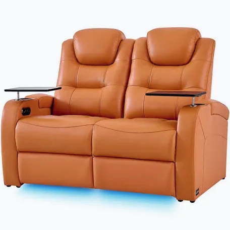 (One half only)Home Theater Seating Dual Power Movie Theater Chairs Theater Recliner Sofa- orange