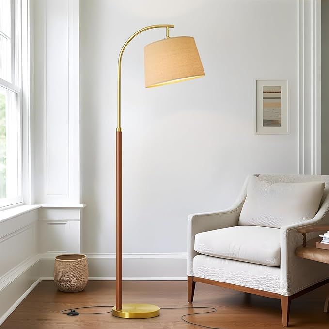 Janousek 62.5" Tall Standing Up Metal Column Floor Lamp - MCM Vintage Modern Traditional Novelty Floor Lamps for Living Room, Bedroom, Garage & Reading Corner
