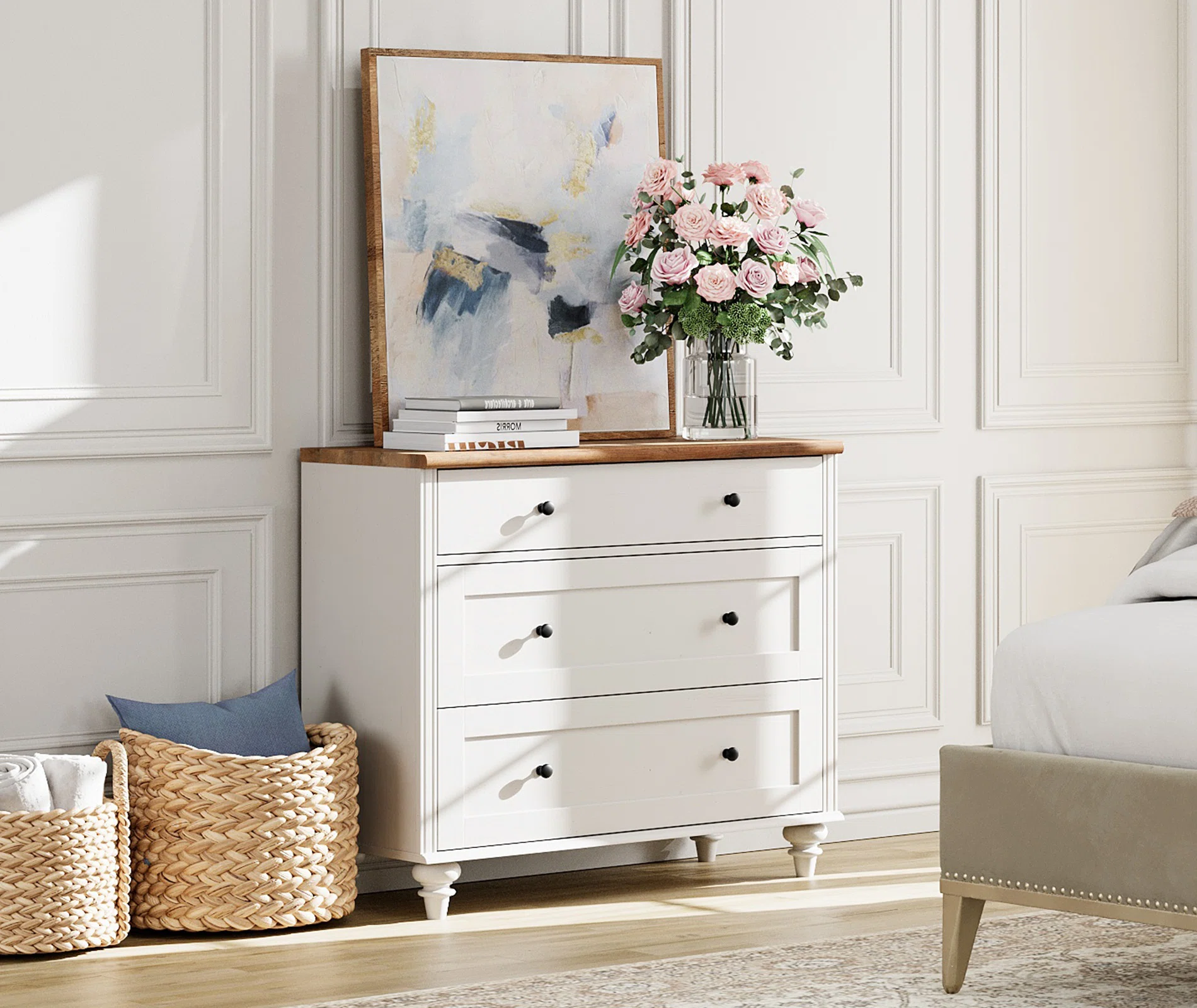 Charlton Home® Claristine 3 - Drawer Dresser & Reviews | Wayfair