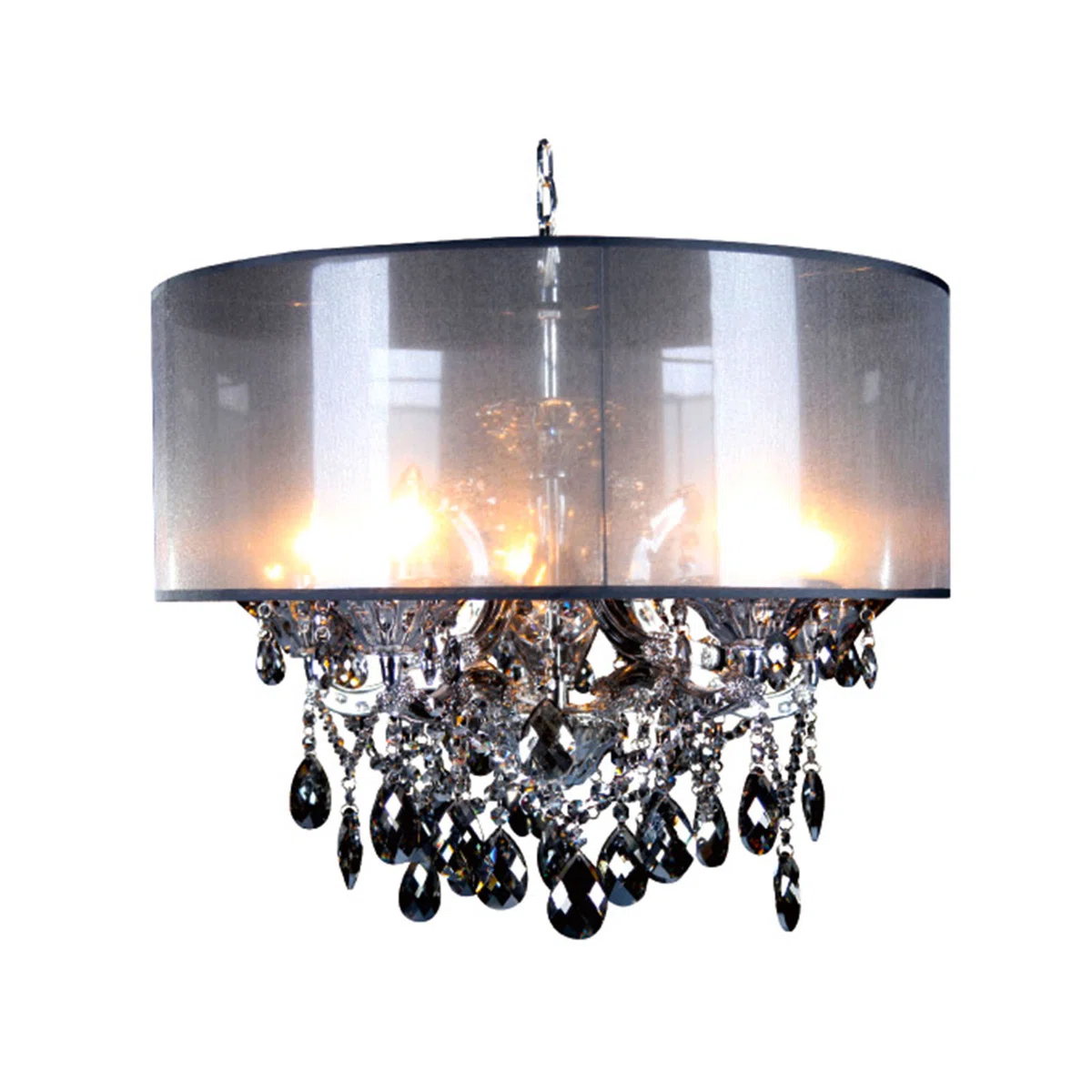Hullinger 5 Light Smoke Crystal Chandelier With Shade