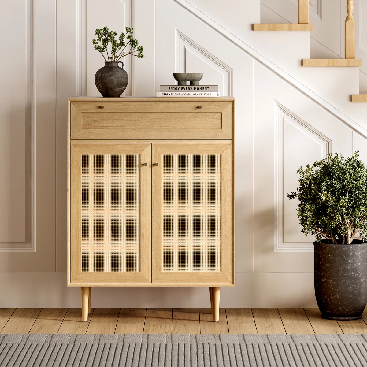 Pair Shoe Cabinet With Drawer