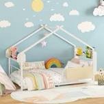 (INCOMPLETE) Twin Metal Canopy Bed Storage House Bed