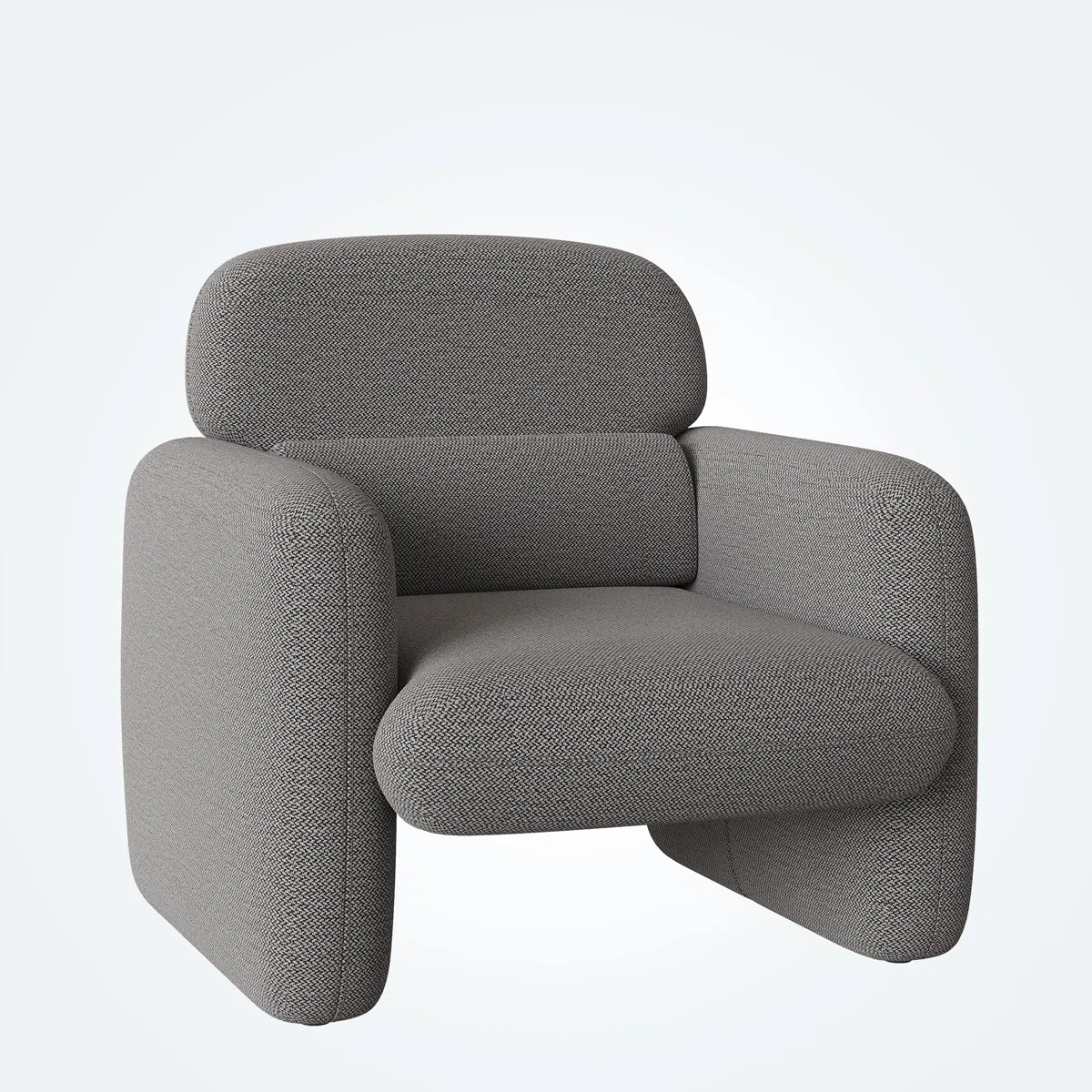 Modern Accent Chair with Hardwood Frame, Comfortable Sofa Armchair, Ergonomic Design and Durable Hemp Upholstery