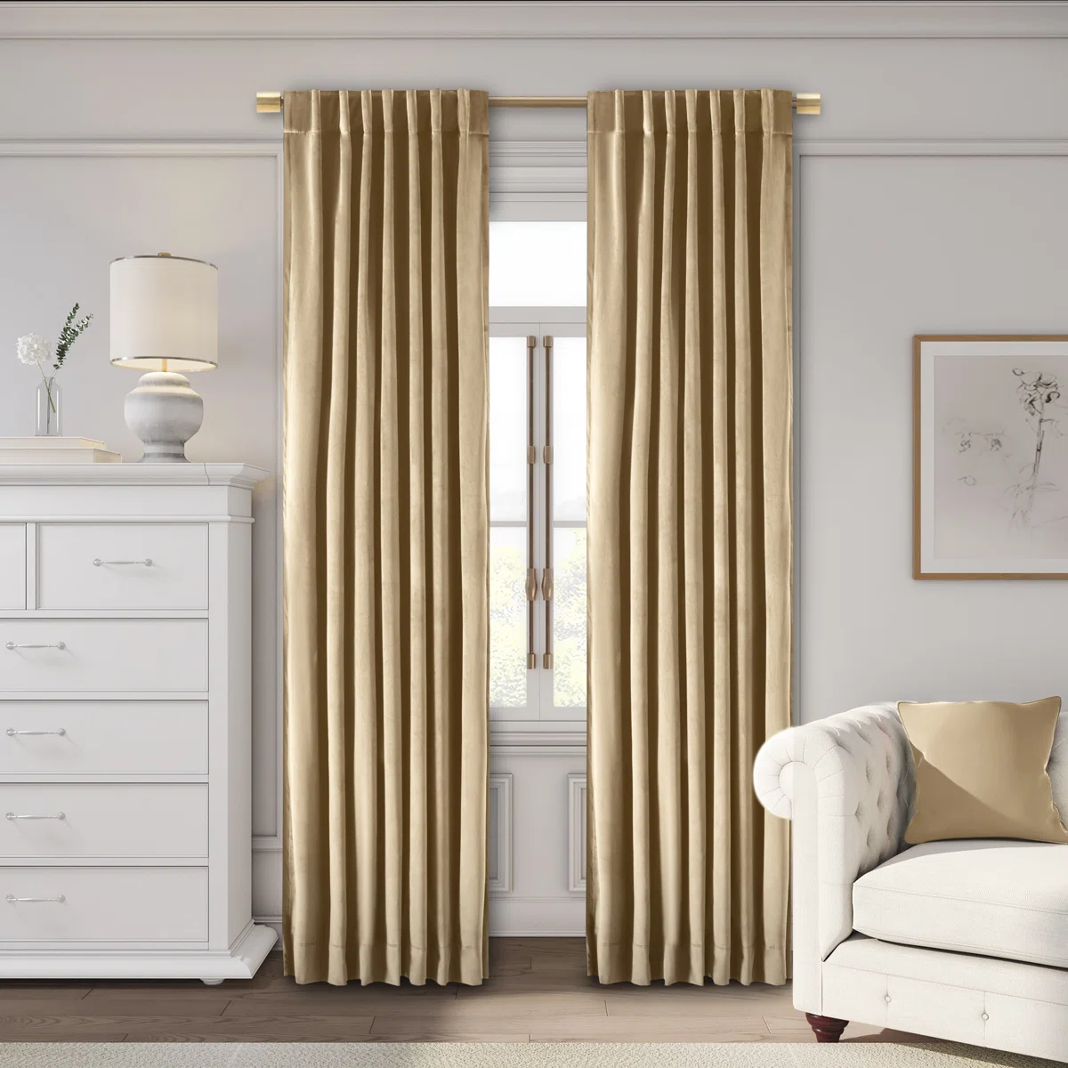 Premium Velvet Myreon Solid Color Blackout Thermal Rod Pocket Single Curtain Panel Liner