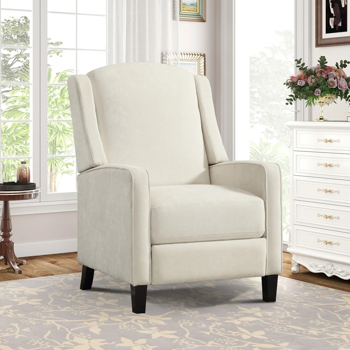 27.9" Wide Modern and Upholstered Soft Push Back Recliner