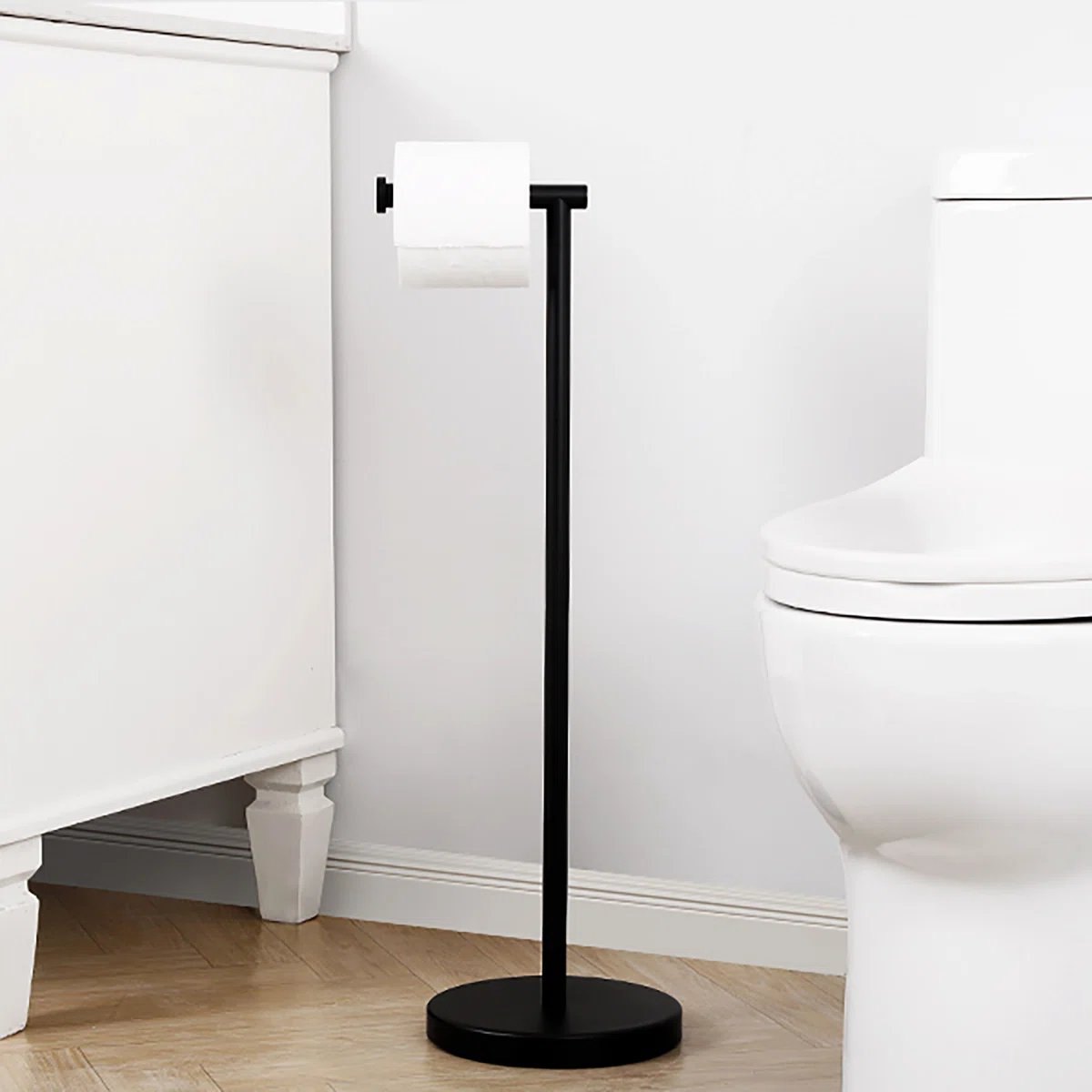 KES Freestanding Toilet Paper Holder with Weighted Base 26" H SUS304 Stainless Steel