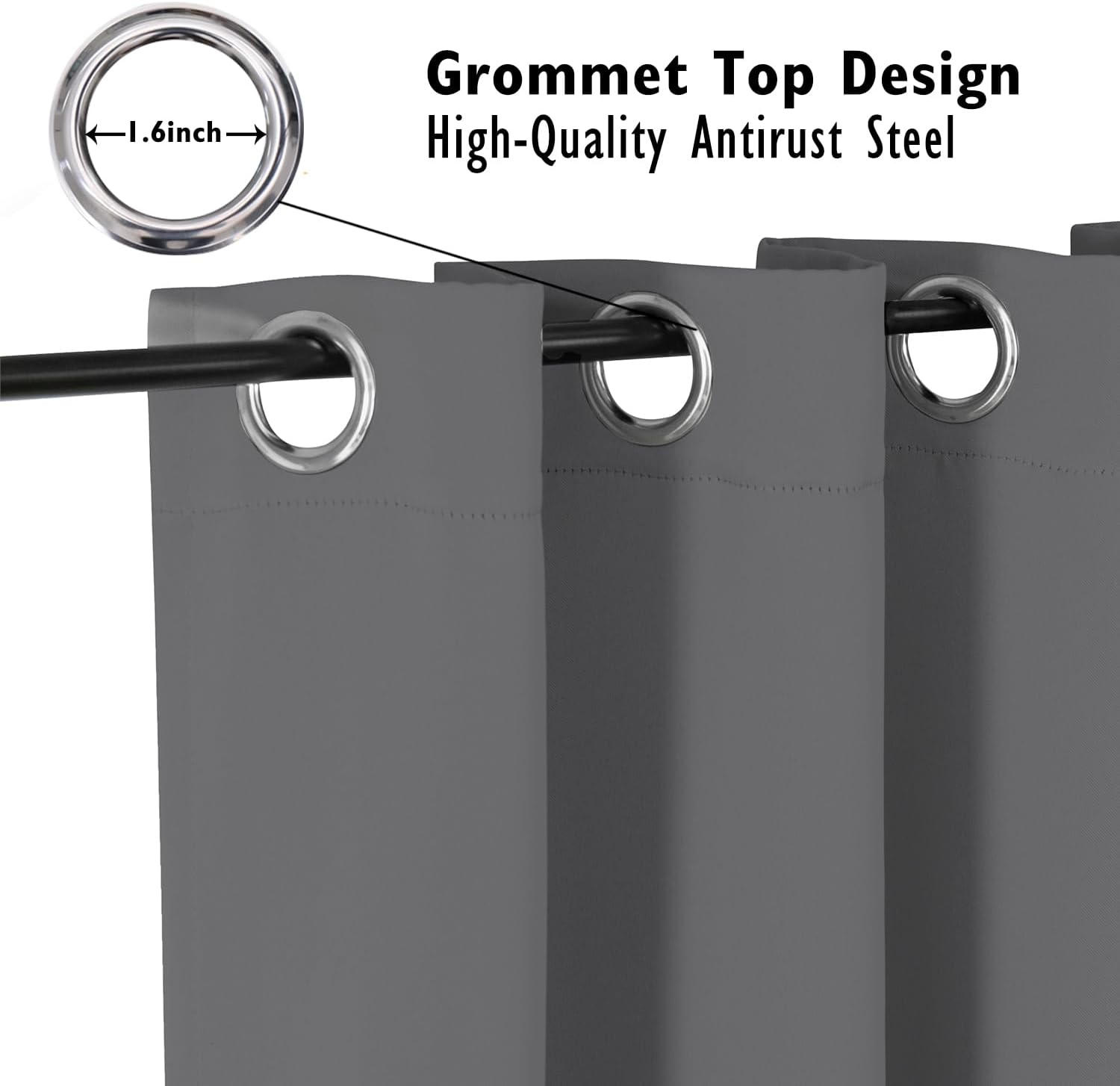 ChrisDowa Small Window Curtains 36 inches Long for Bedroom - Grommet Short Thermal Insulated Room Darkening Curtains for Kitchen (2 Panels, Grey, 42 x 36 Inch) 42W x 36L (Pack of 2) Grey