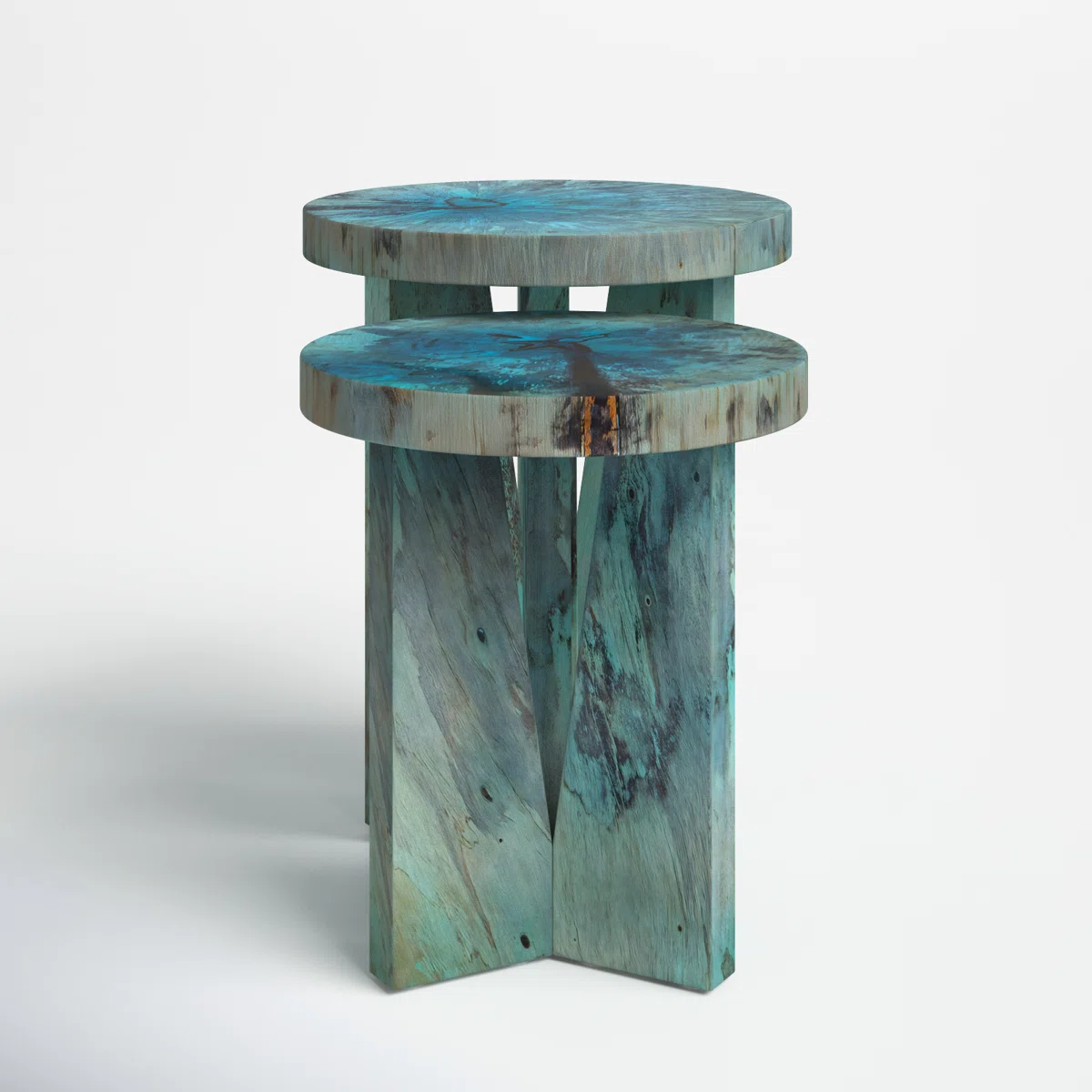 Bodiam Solid Wood Round Nesting Tables