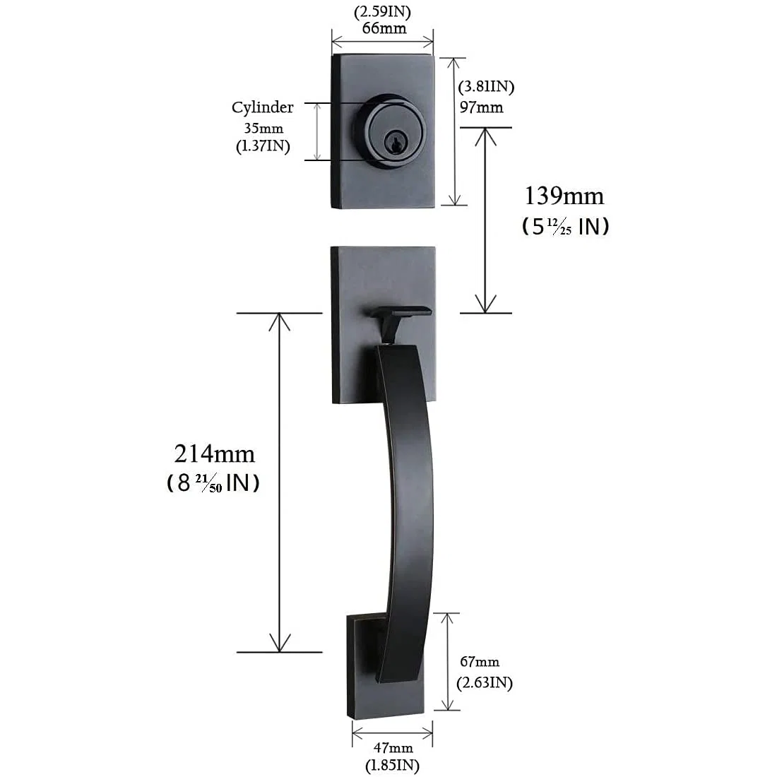 (incomplete )Handleset with Deadbolt and Camelot Door and Rosette