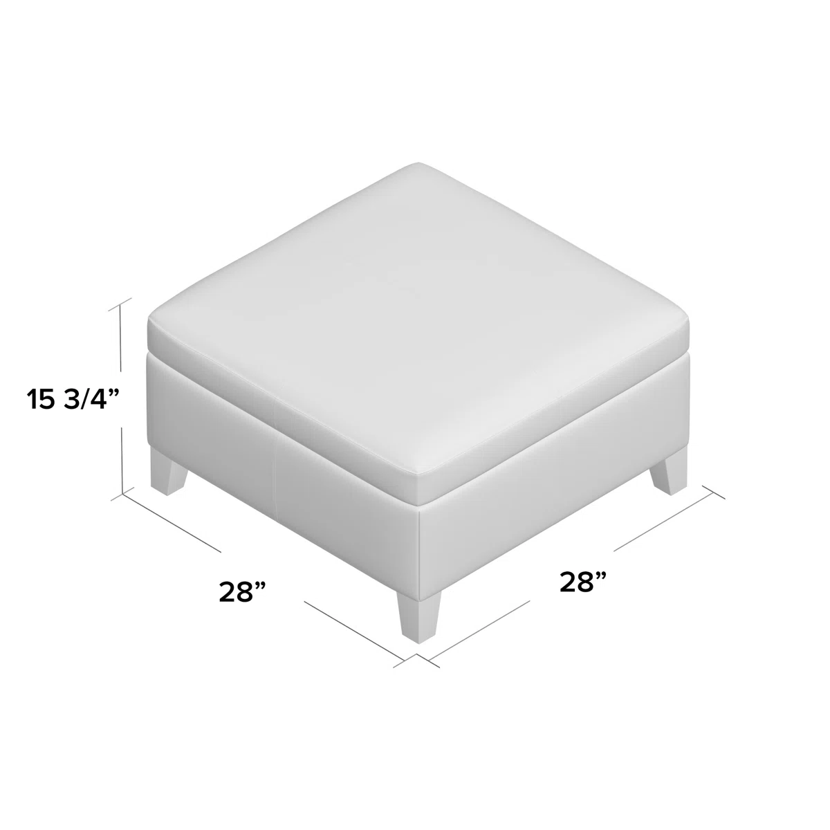 Gallup 28" Wide Leather Square Storage Ottoman Bench