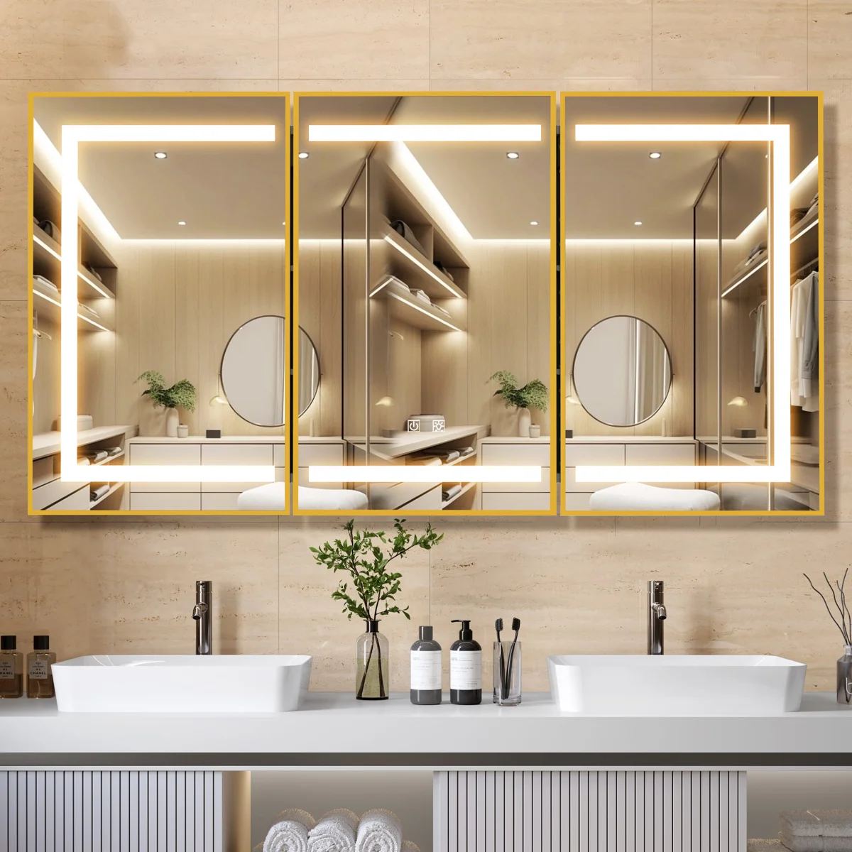 Bathroom Medicine Cabinet, Recessed or Surface Lighted Medicine Cabinet