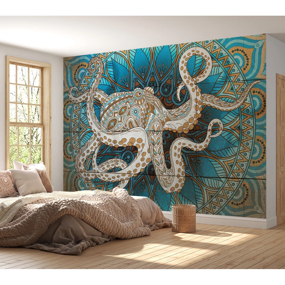 Ayomiyato Octopus Mandala Wall Mural