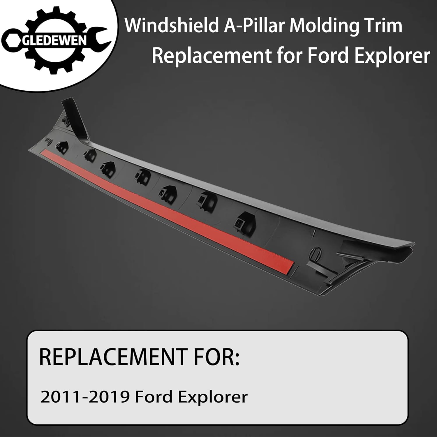 Windshield Trim Molding A-Pillar Set, Compatible with 2011-2019 Ford Explorer, Front Outer & Inner Left Driver, BB5Z7803145AA BB5Z-7803137-AA BB5Z-7803137-AB 926-450 BB5Z-7803145-AA Window Accessories Ford Models Outer&Inner LH