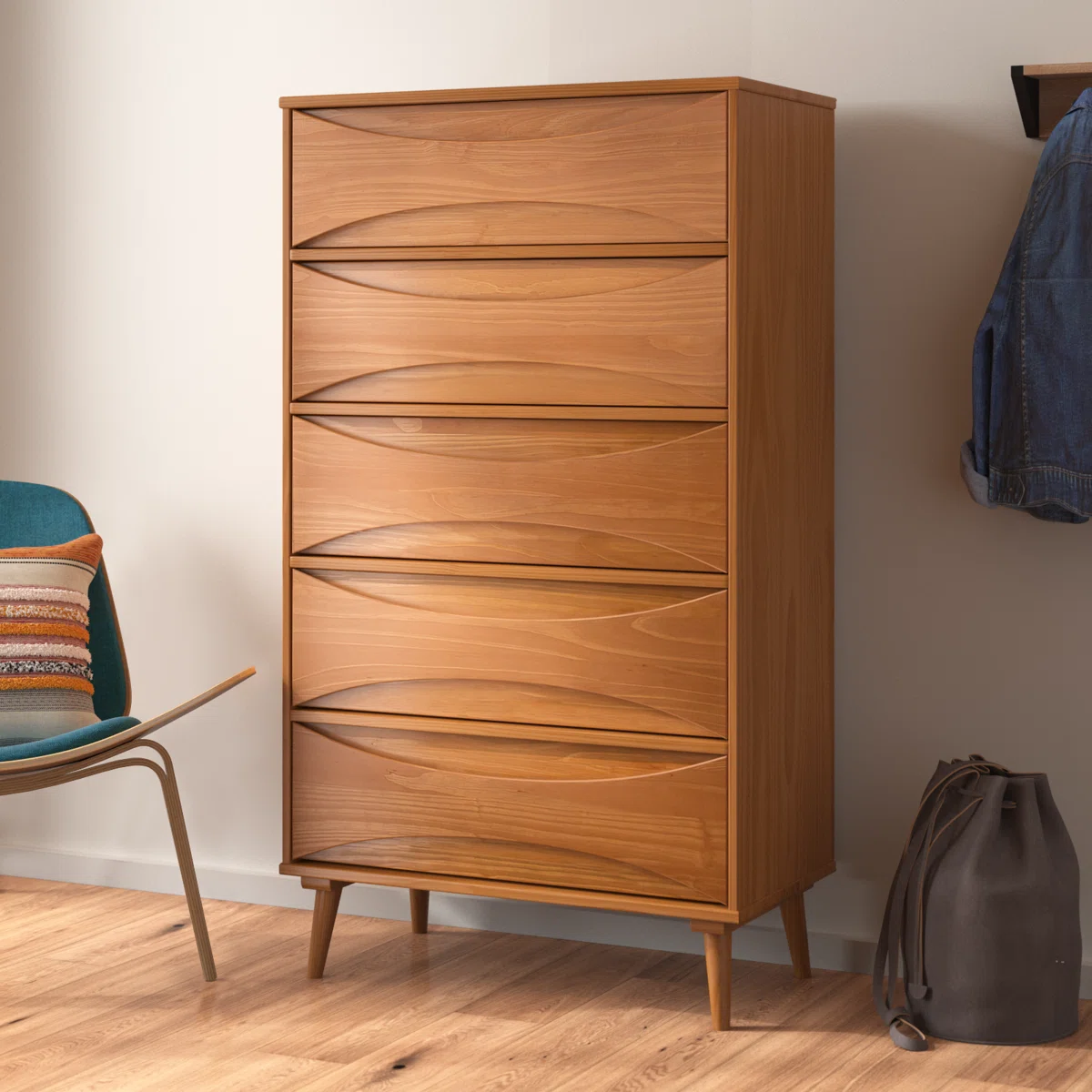 Emrick 5-Drawer Solid Wood Chest