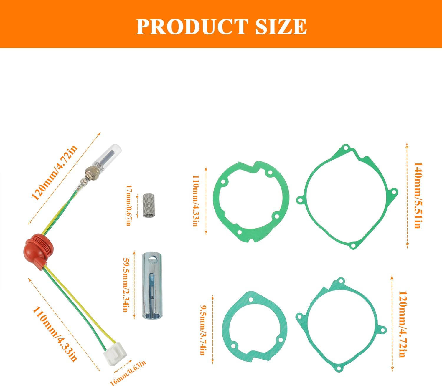 7pcs 12V 2KW 5KW 8KW Glow Plug Repair Kit, Diesel Heater Glow Plug Repair, Car Heater Repair Parts Fit, Diesel Heater Accessories
