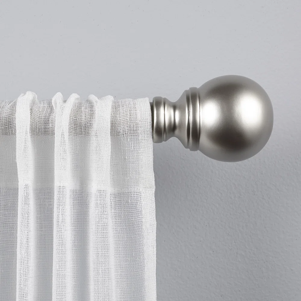 Deantrei Exclusive Home Sphere 1" Curtain Rod and Coordinating Finial Set, Adjustable