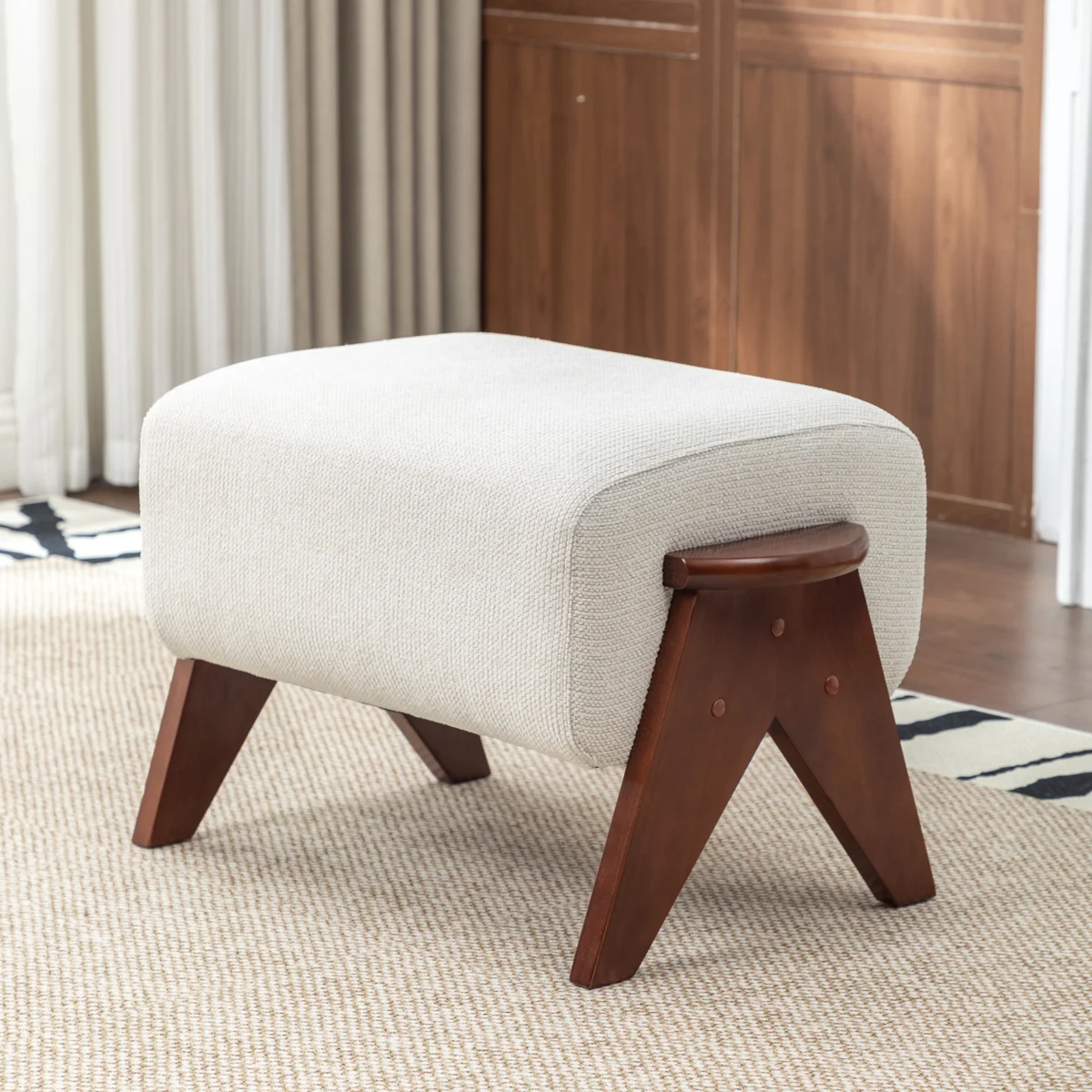 Karsen Upholstered Bench with Solid Wood Leg