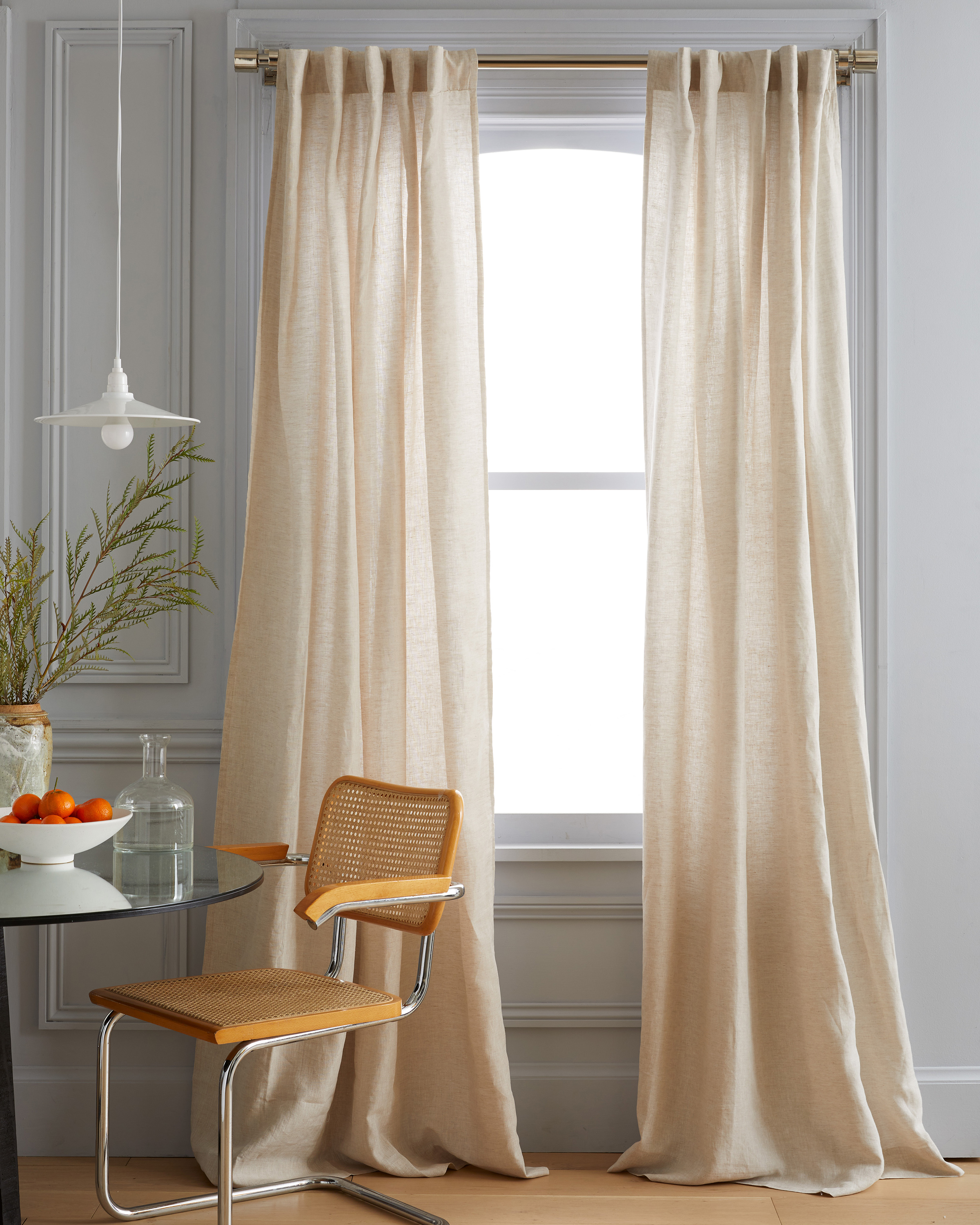 European Linen Curtain, 48x96, Flax