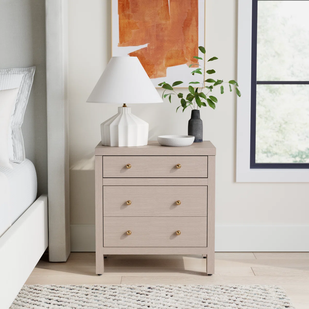 Celine 25" 3-Drawer Nightstand