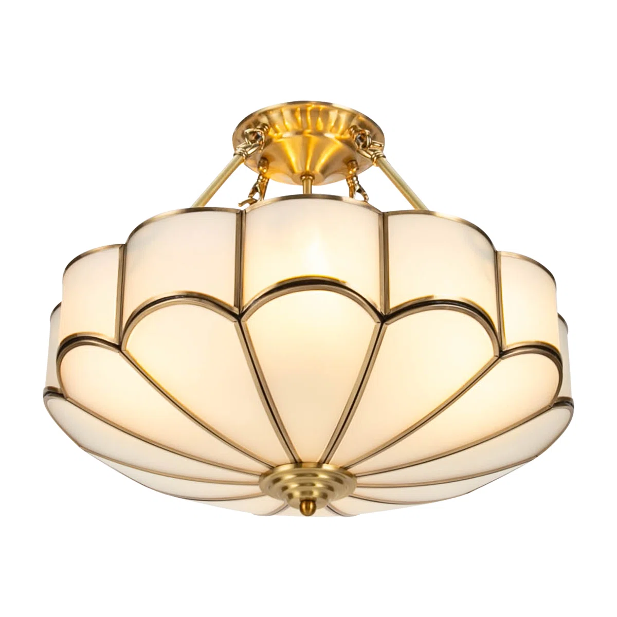 Kennyth Vintage Glass Semi Flush Mount Ceiling Light