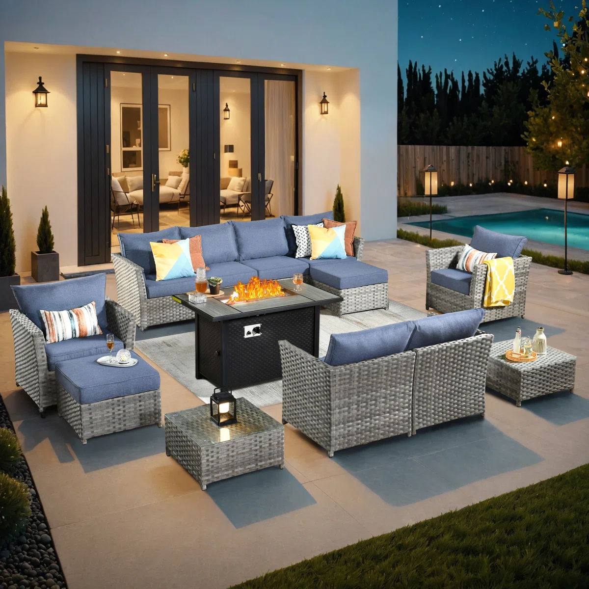 Ignatz 8 - Person Outdoor Seating Group with Cushions