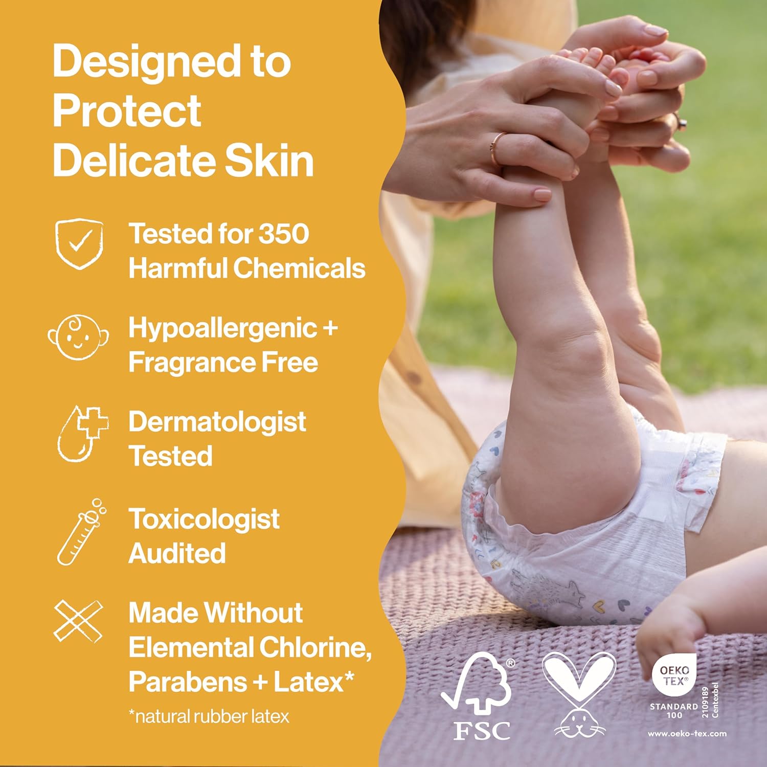 The Honest Company Comfort Dry Disposable Daytime Diapers, Hypoallergenic, Fragrance-Free, Sensitive Skin, Just Peachy + Flower Power, Super Club Box Size 3 (16–28 lbs), 120 Count Size 3 (120 Count) Just Peachy + Flower Power