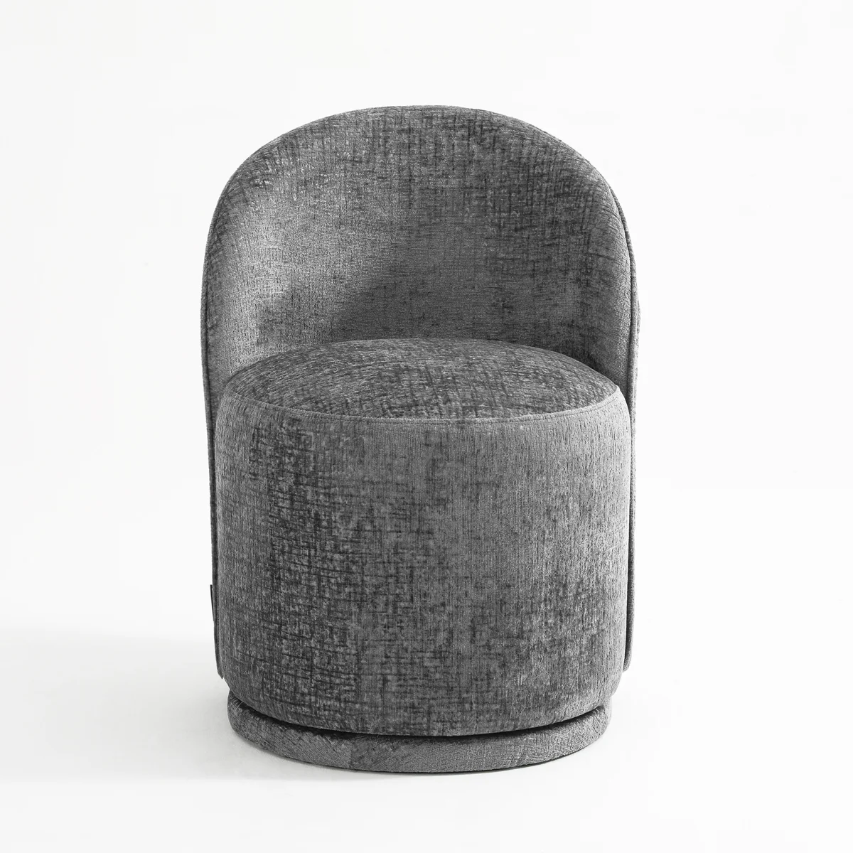 Upholstered Modern Barrel Swivel Side Dining Chair