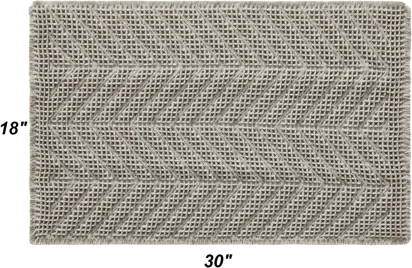 BULULOM Bath Rugs,Upgraded Waffle Bath Mat,Super Absorbent Boho Bath Rug Non Slip Bath Rugs,Machine Washable Rugs, Rubber Backed Shower Matt, Ultra Soft,Gray,18 x 30 Aa-grey 18x30