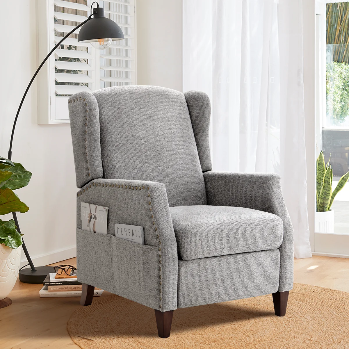 Kars Nailhead Upholstered Recliner
