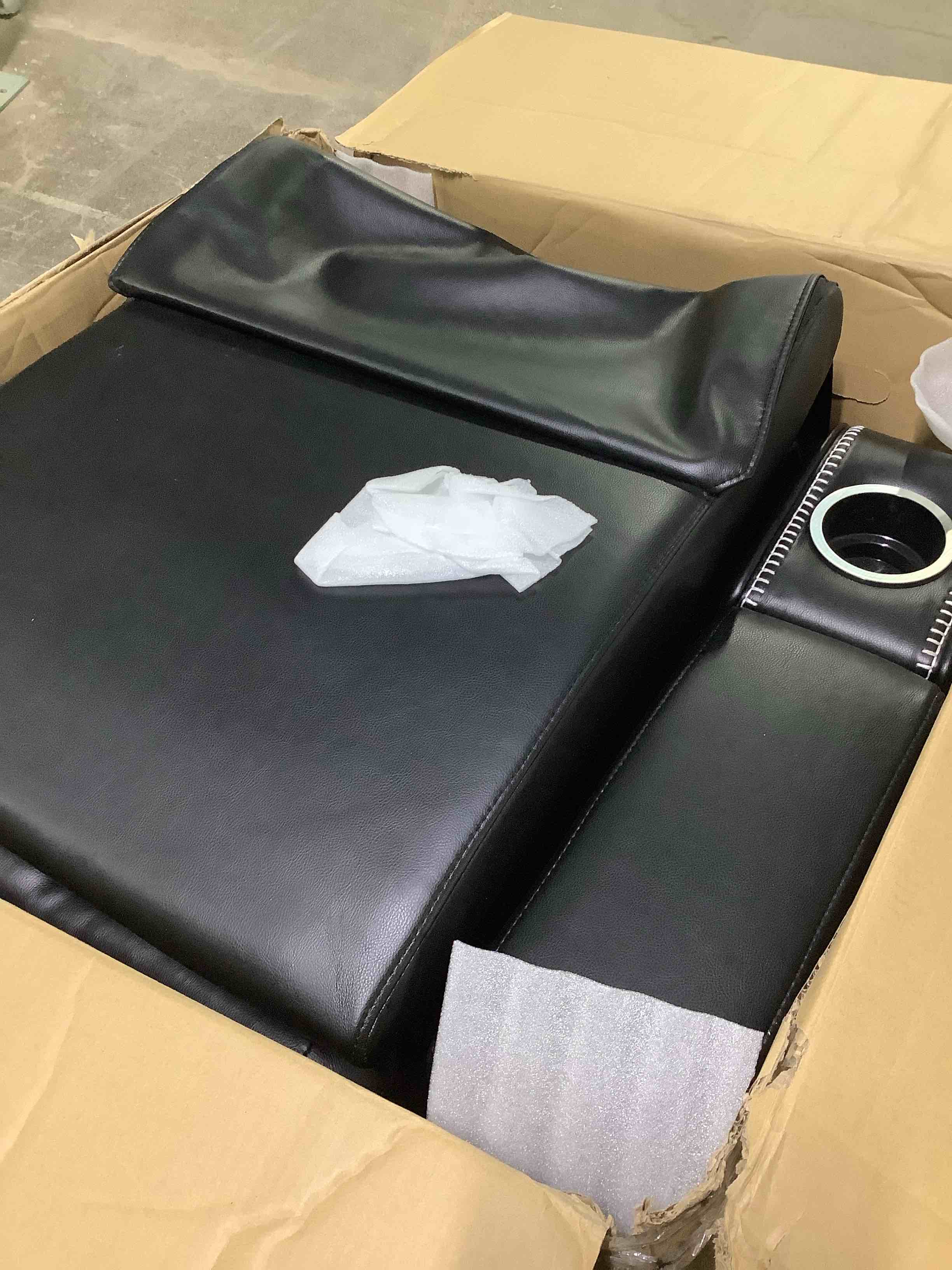 Black leather recliner