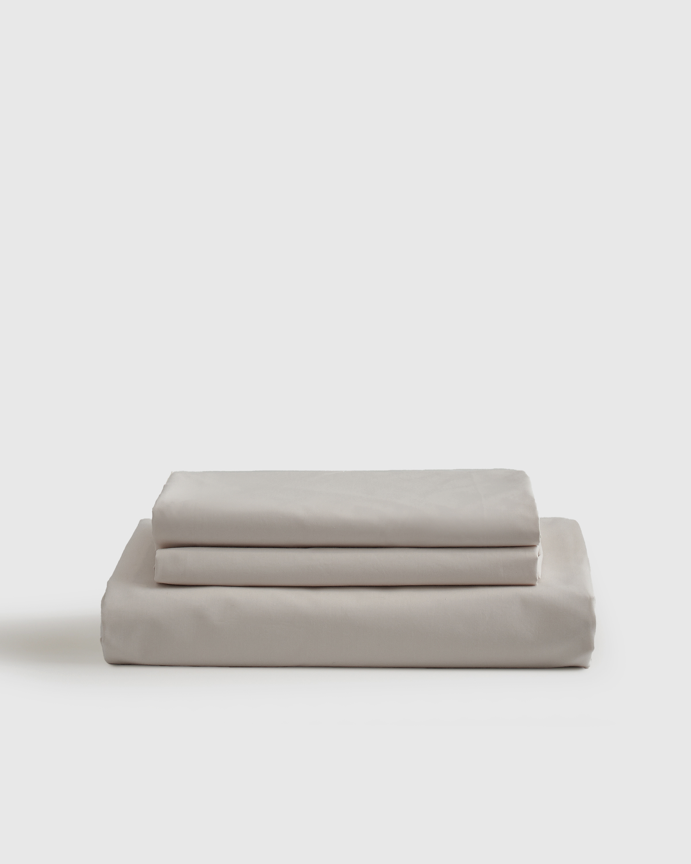 Classic Organic Percale Fitted Sheet Set, King, Light Grey