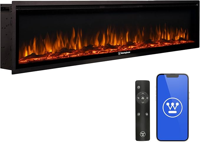 70 Inches Fireplace White
