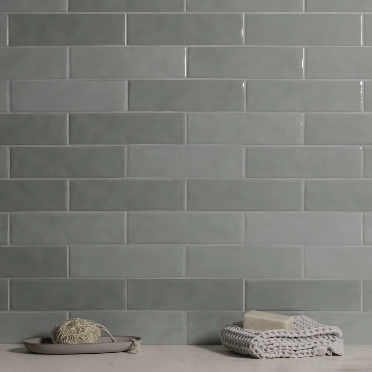 Some broken pieces  Countryside 3 in. x 10 in. Ceramic Subway Wall Tile