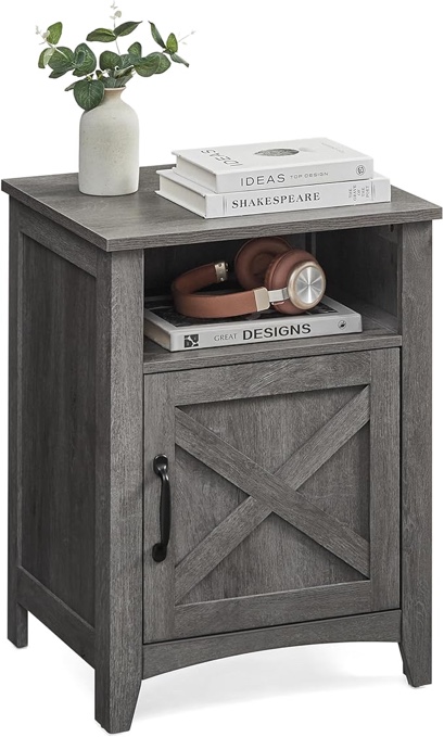 DAMAGED Night Stand Grey Barn style Cabinet.