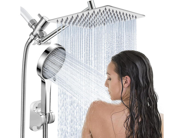 8-inch High-Angle Adjustable Shower Head, Chrome