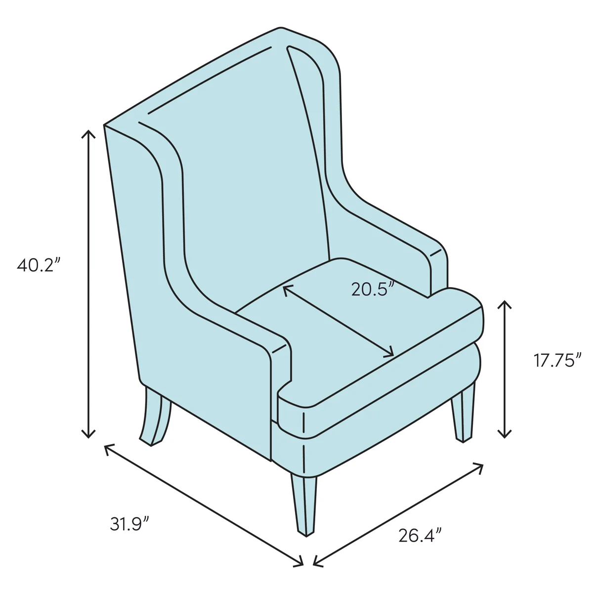 Piersten Upholstered Wingback Chair