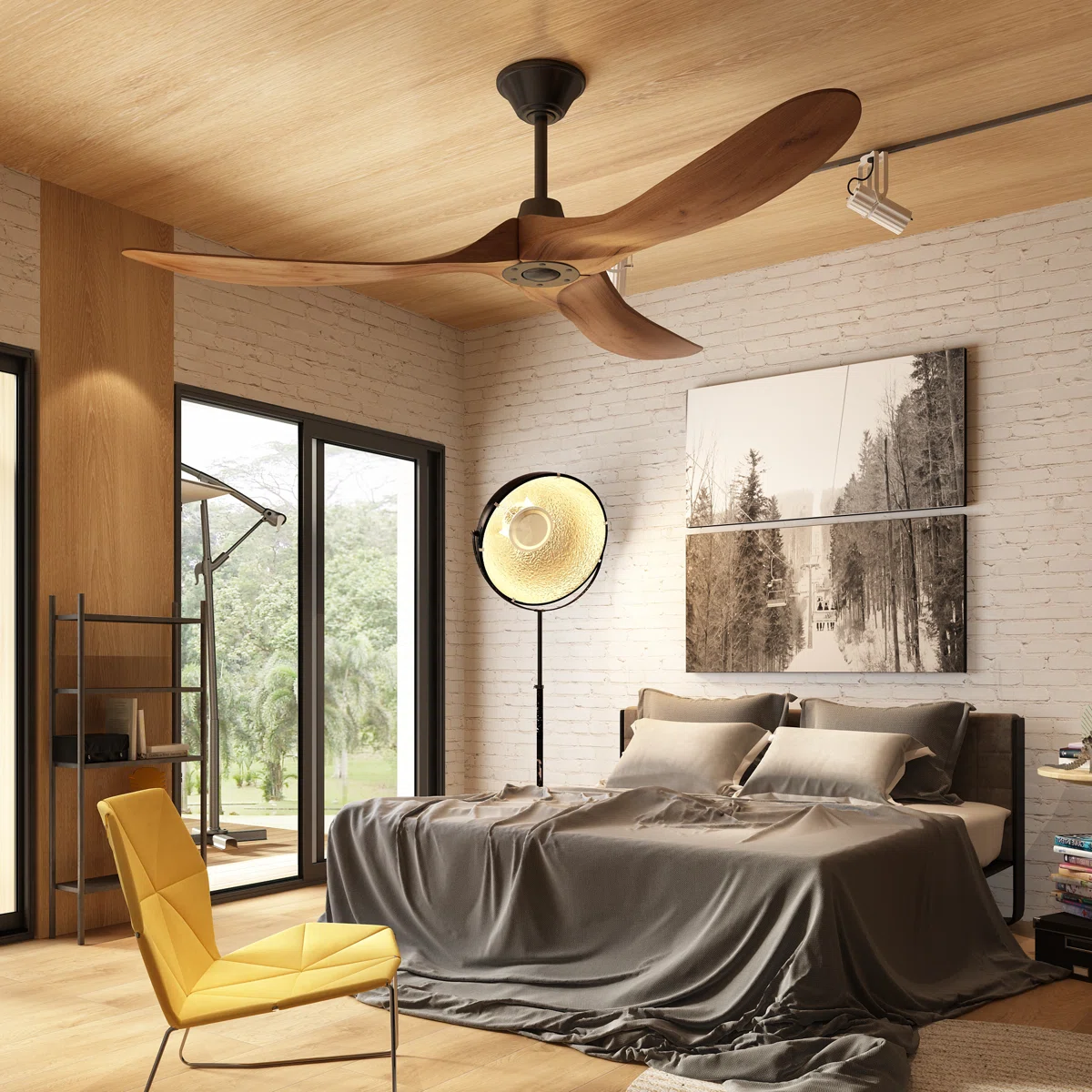 59.8" Bria 3 - Blade Smart Standard Ceiling Fan with Remote Control