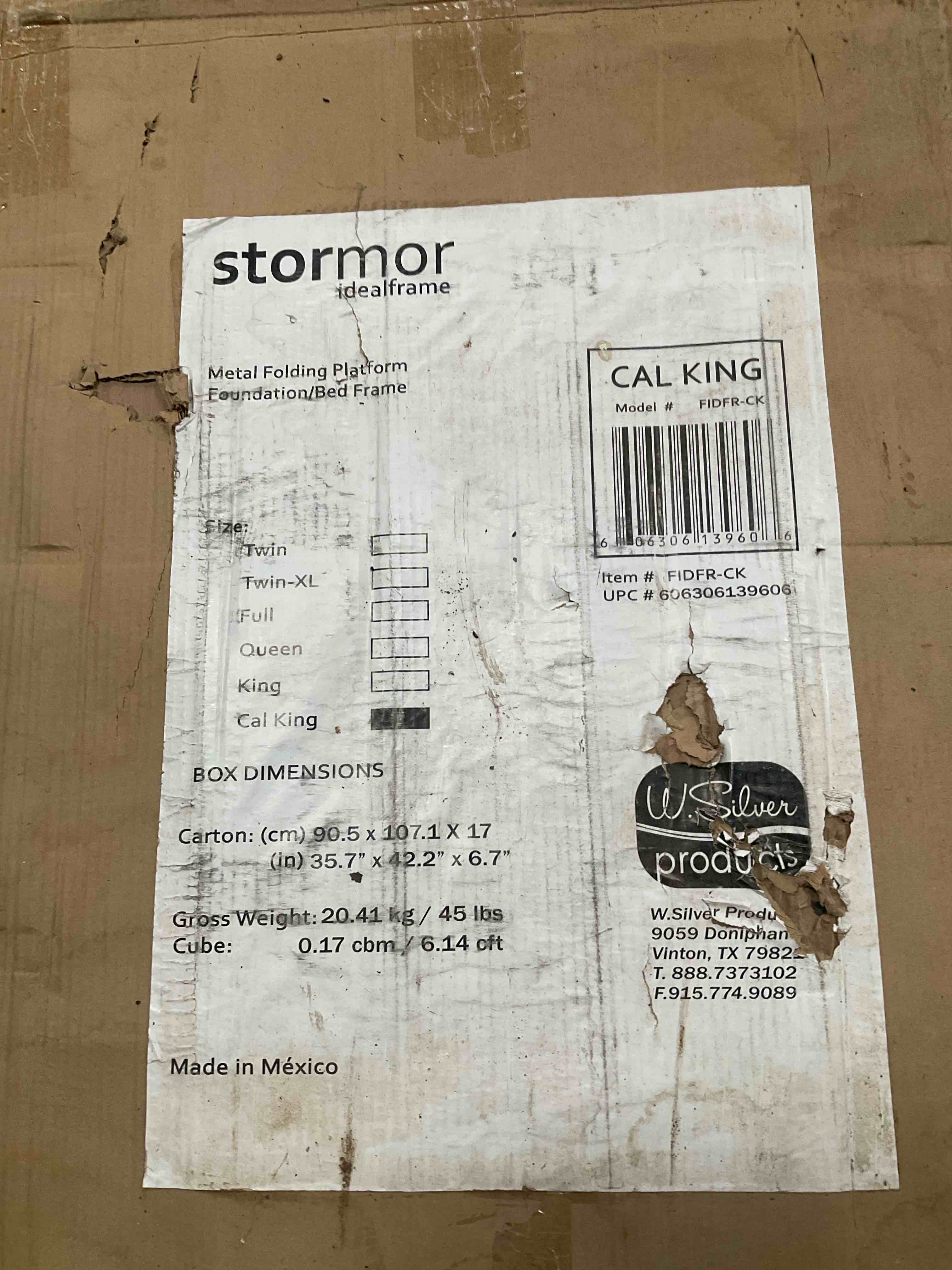 stormor ideal bed framw cal king incomplete