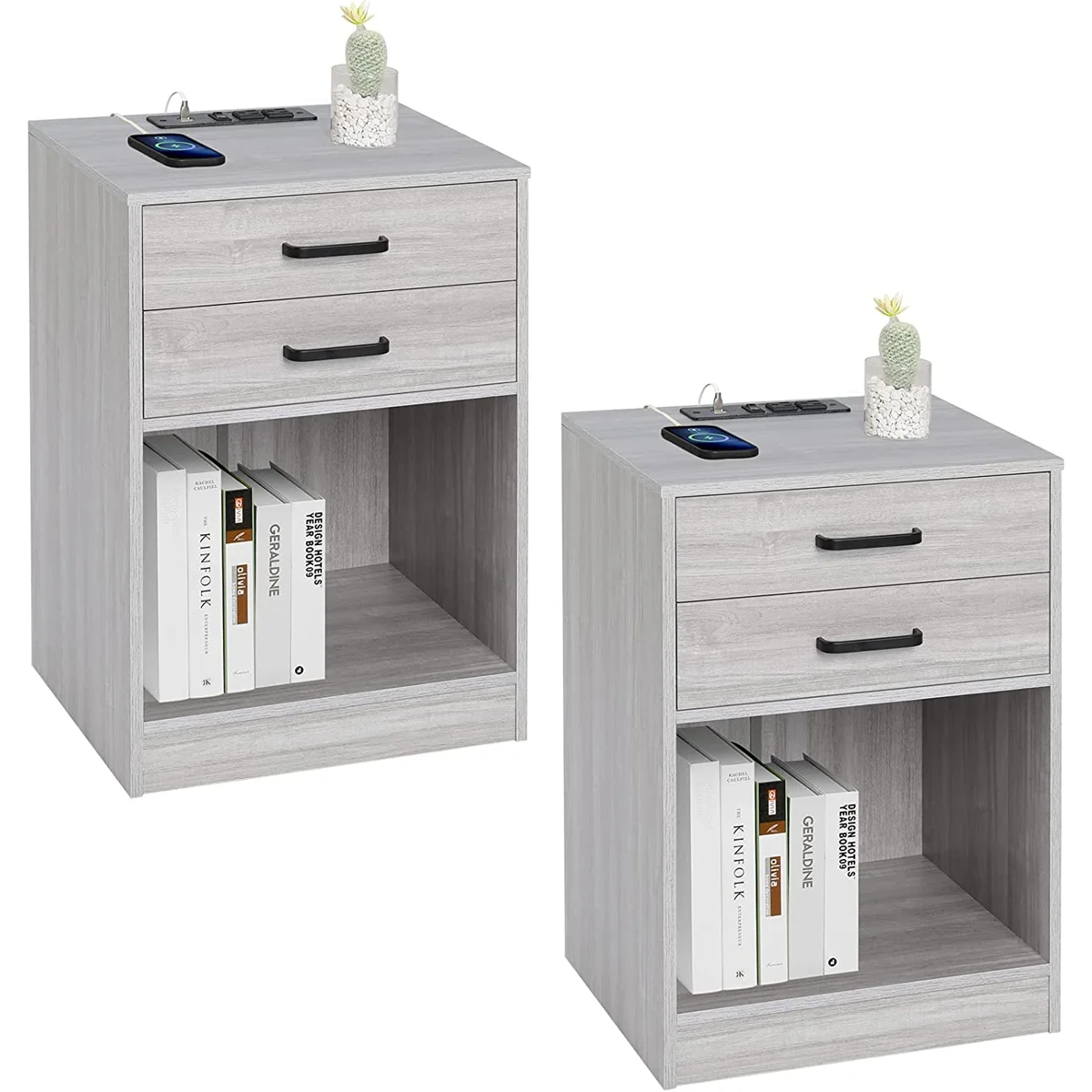 Nightstands With Charging Station & Drawers,night Stands For Bedrooms