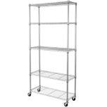 36'' W Steel Adjustable Height Shelving Unit with Wheels