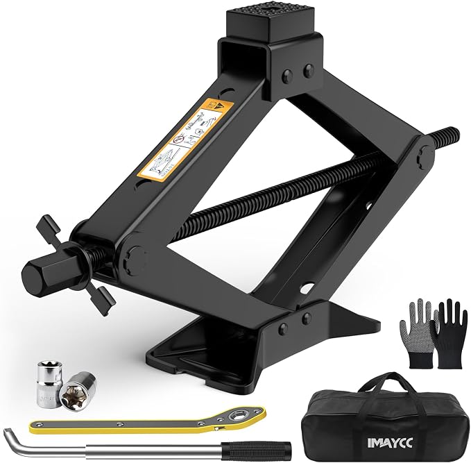 3-Ton Automotive Scissor Jack with Lug Wrench and Sockets