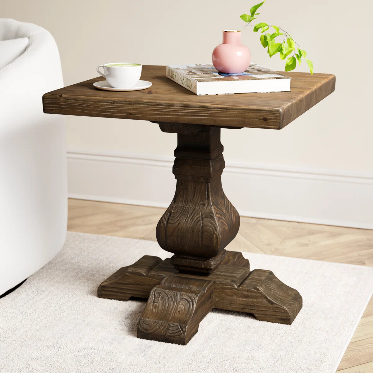 Aulene Solid Wood End Table