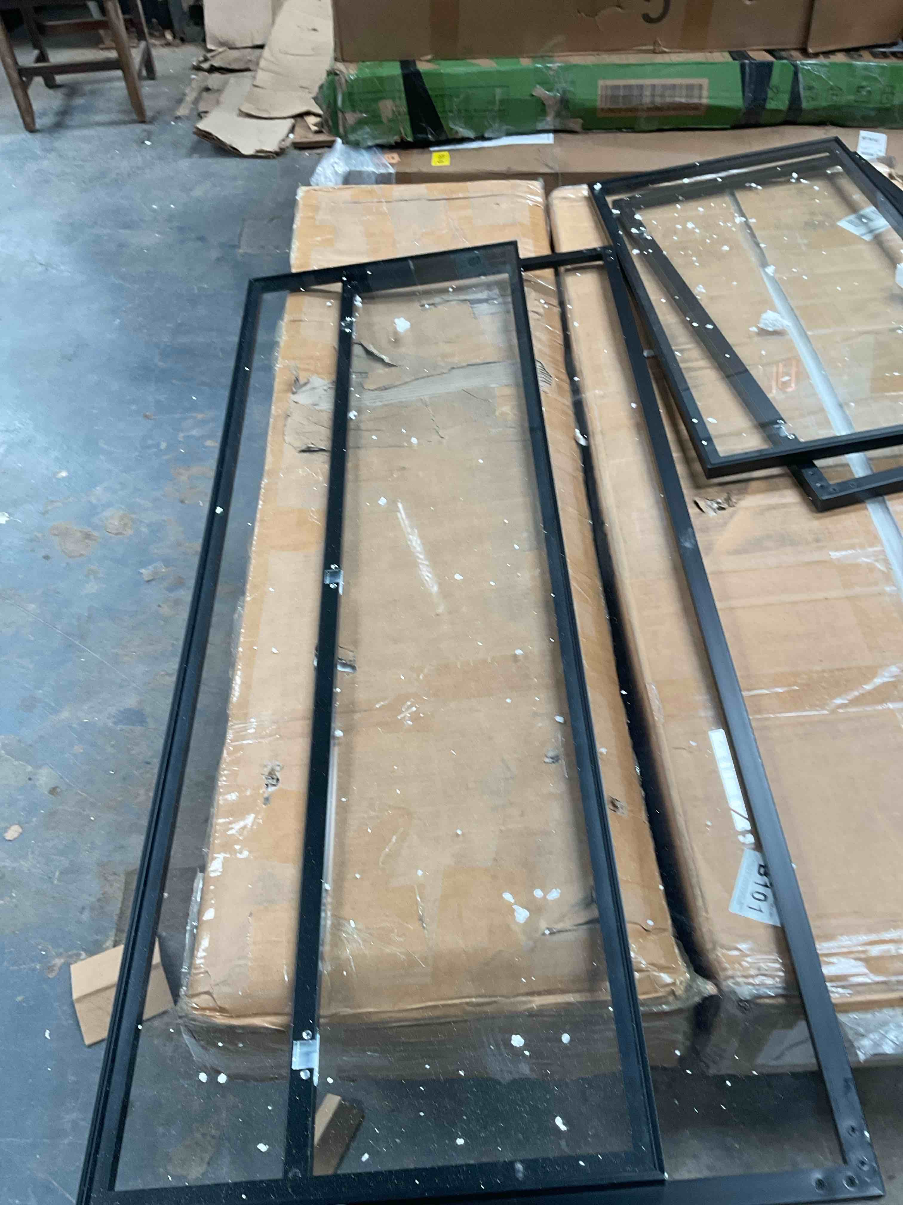Shelves Glass and Particle board With Black Finish