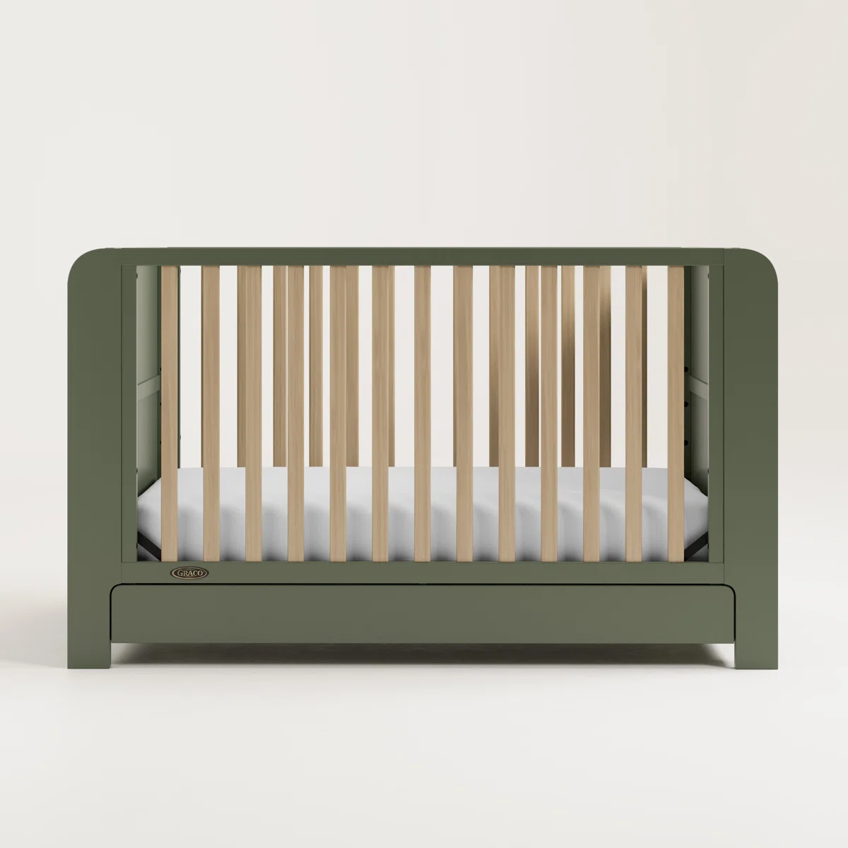 Graco Read-with-Me 4-in-1 Convertible Crib with Drawer and Removable Bookshelves