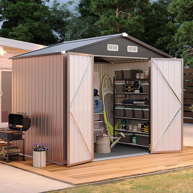 8.5 ft. W x 6 ft. D Galvanized Steel Storage Shed