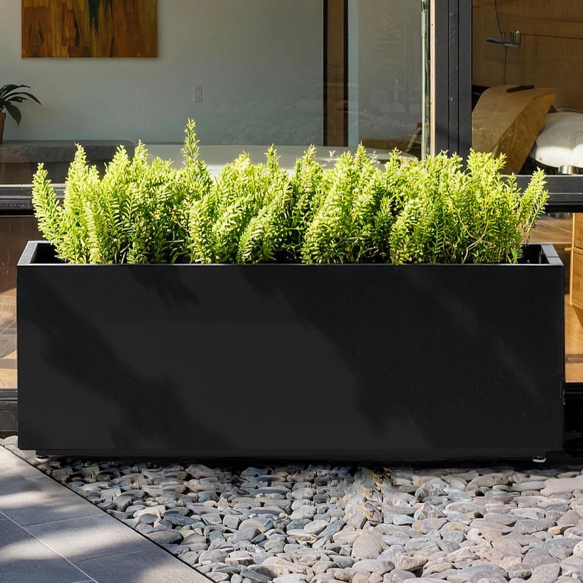 Span Planter Box 40"W x 12"D x 16"H Raw Corten Steel Wide Metal Raised Garden Bed, Uncoated & Not Pre-Rusted, Self-Weathering for Industrial Outdoor Style