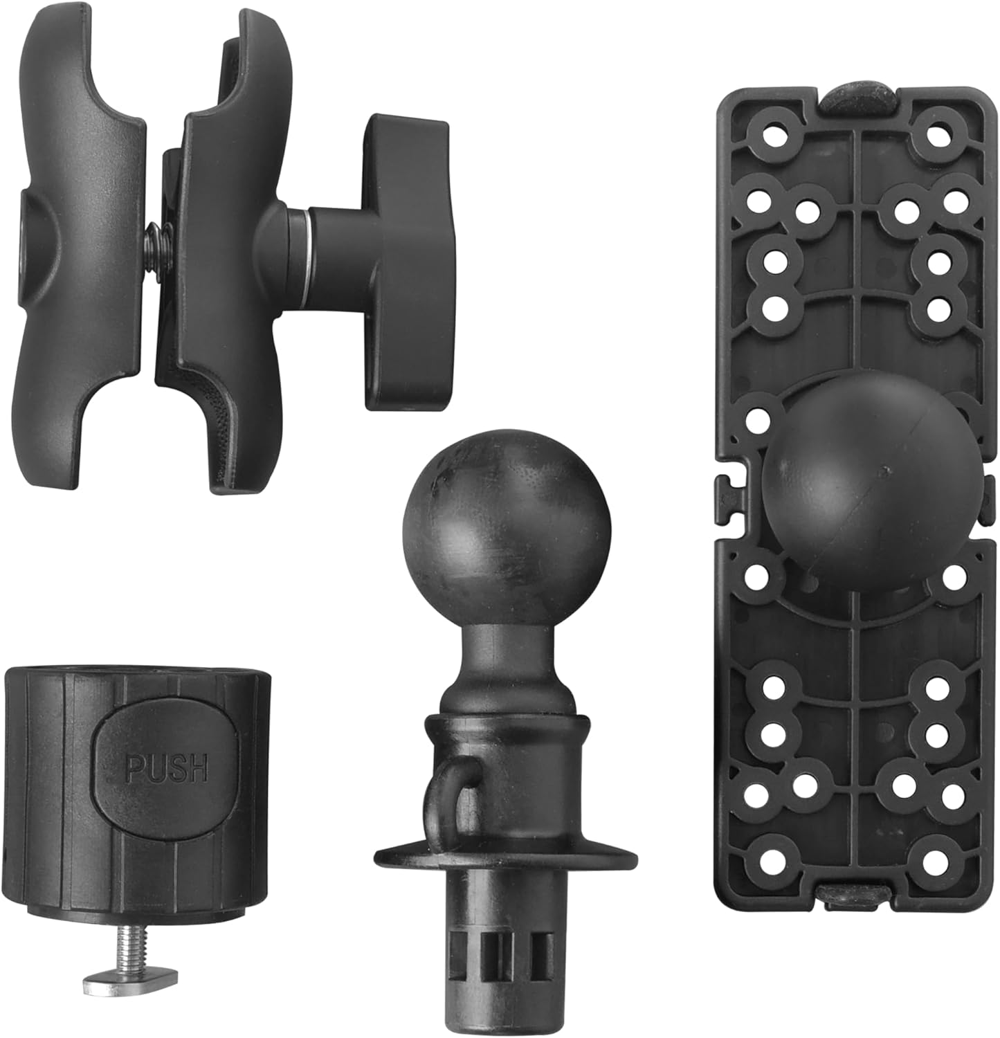 Upgrade Universal Fish Finder Mount Round Base, 360° Rotation Ball-Mount Fish Finder Bracket for Marine Boat Kayak Pontoon Canoe Can Installed M6 Single Hole or Slide Rail