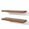 Floating Wall Shelf, Rustic Wood Grain Finish