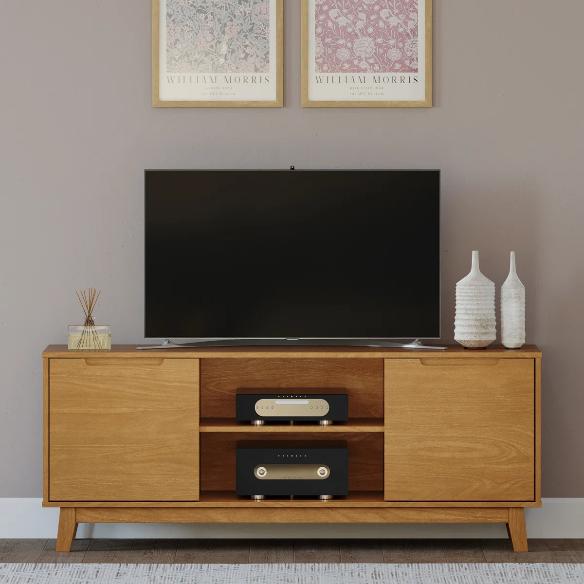 Hardware only Jerred Solid Wood TV Stand for TVs up to 65"