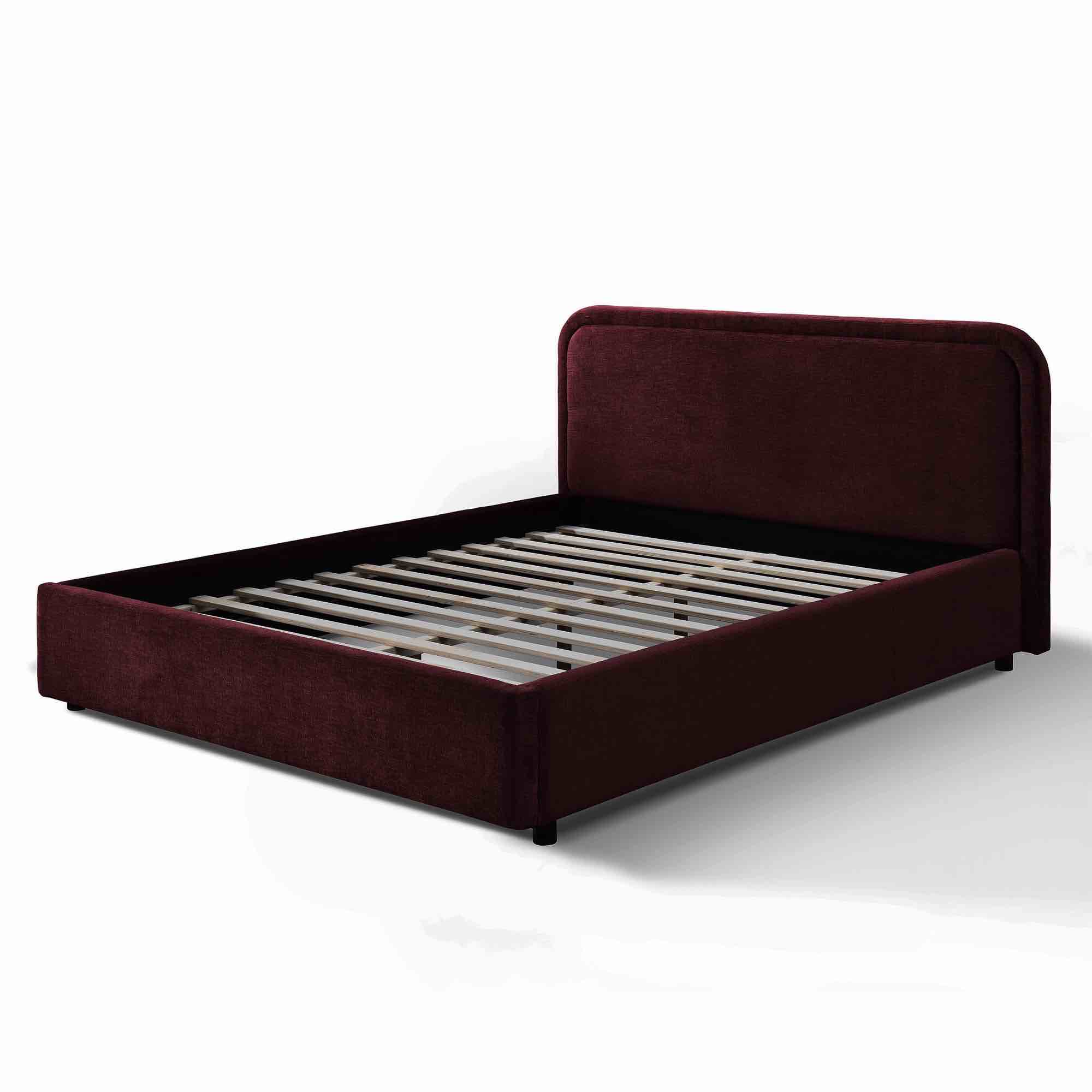 (headboard only)Chloe Upholstered Platform Bed - Burgundy - Queen Size